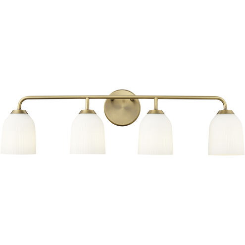 Norah 4 Light 32 inch Vintage Brass Vanity Light Wall Light